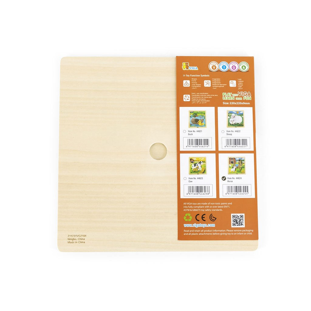 Fa képes kirakó puzzle Viga 9 db Ló