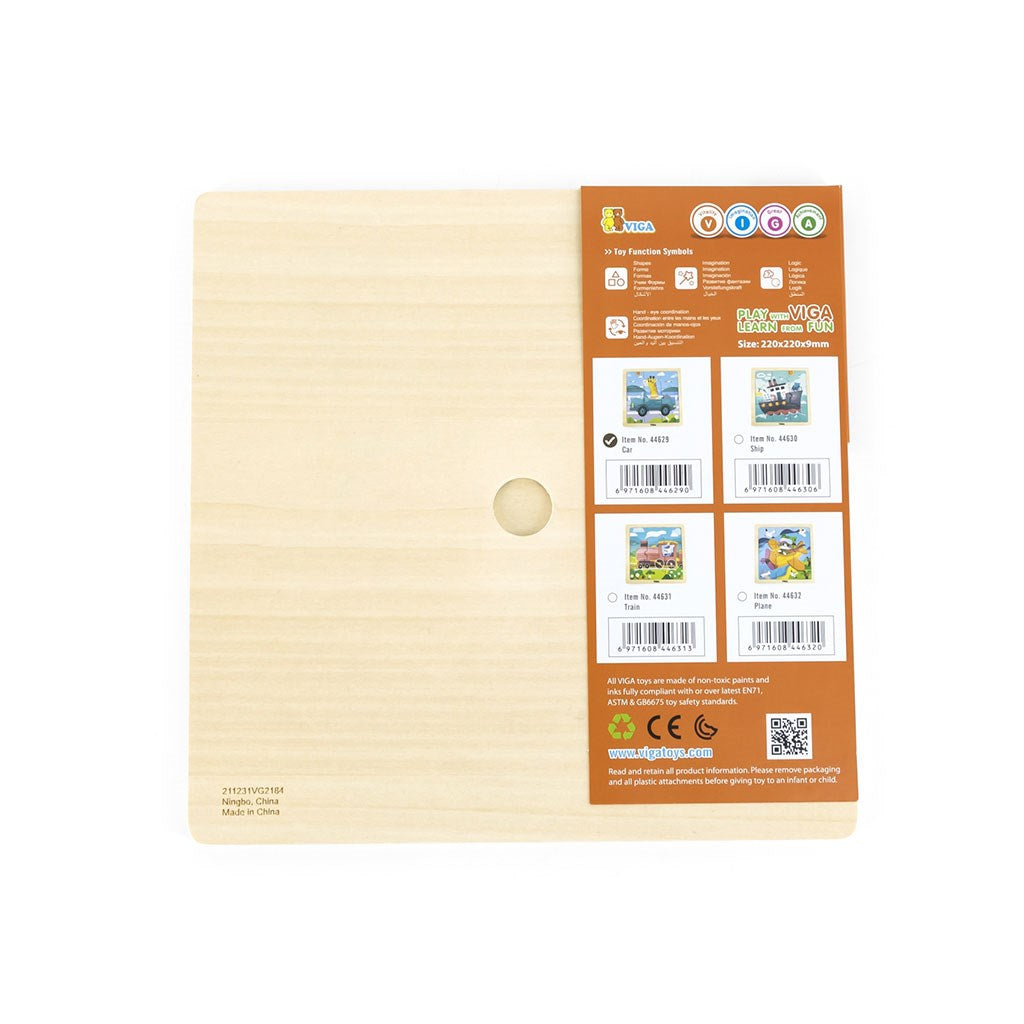 Fa képes kirakó puzzle Viga 9 db Autó