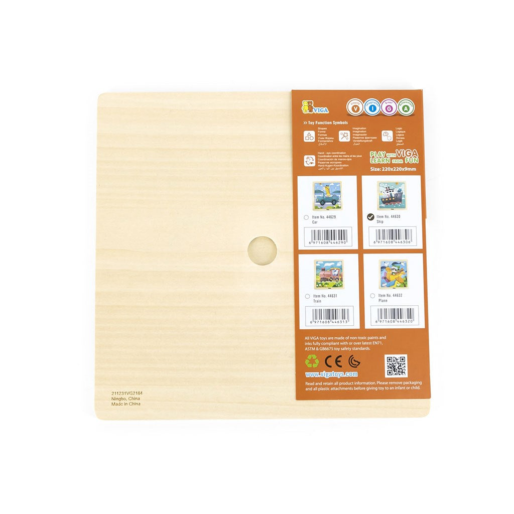 Fa képes kirakó puzzle Viga 9 db Hajó