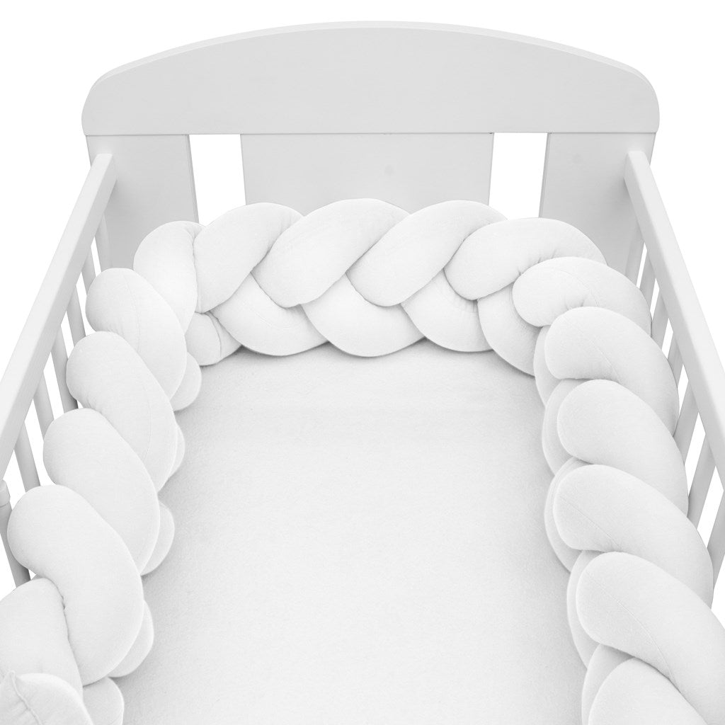 Védő fonott rácsvédő kiságyba muszlin Baby fehér