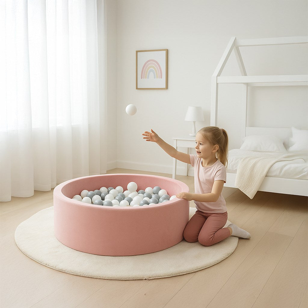 Gyermek száraz medence labdákkal New Baby rózsaszín