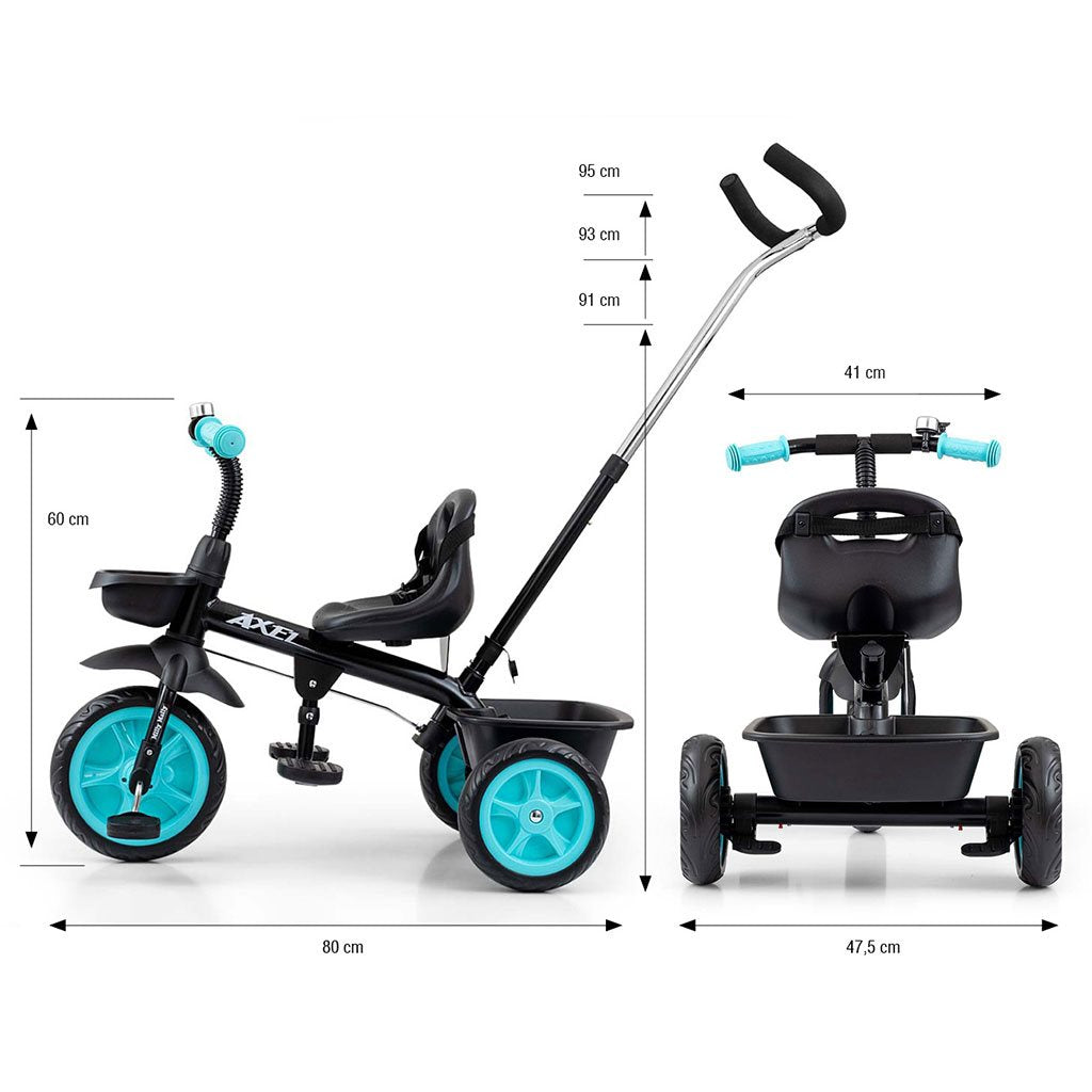 Gyerek háromkerekű bicikli Milly Mally Axel black