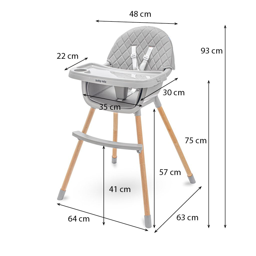 Etetőszék Baby Mix Freja wooden dark grey