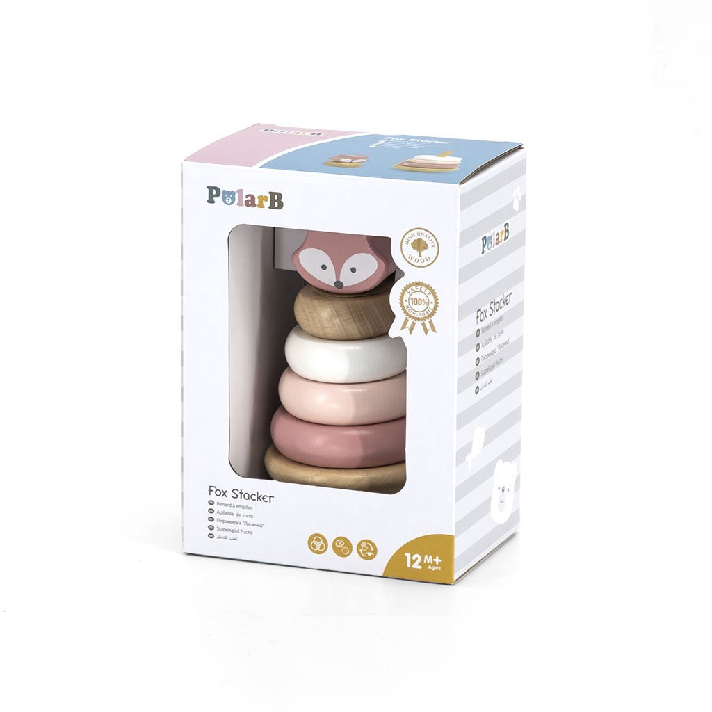 Fa építő készlet piramis gyermekeknek Viga Róka