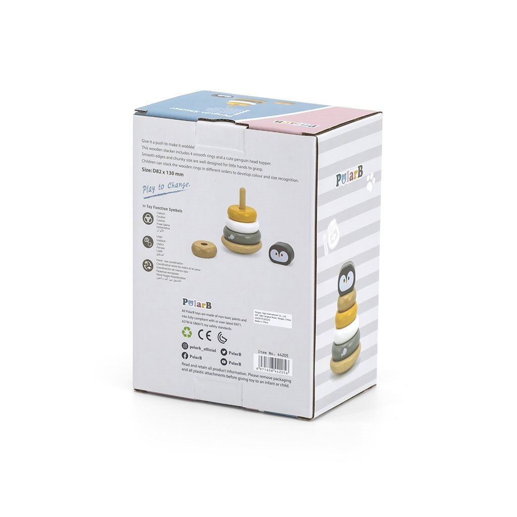 Fa építő készlet piramis gyermekeknek Viga Pingvin