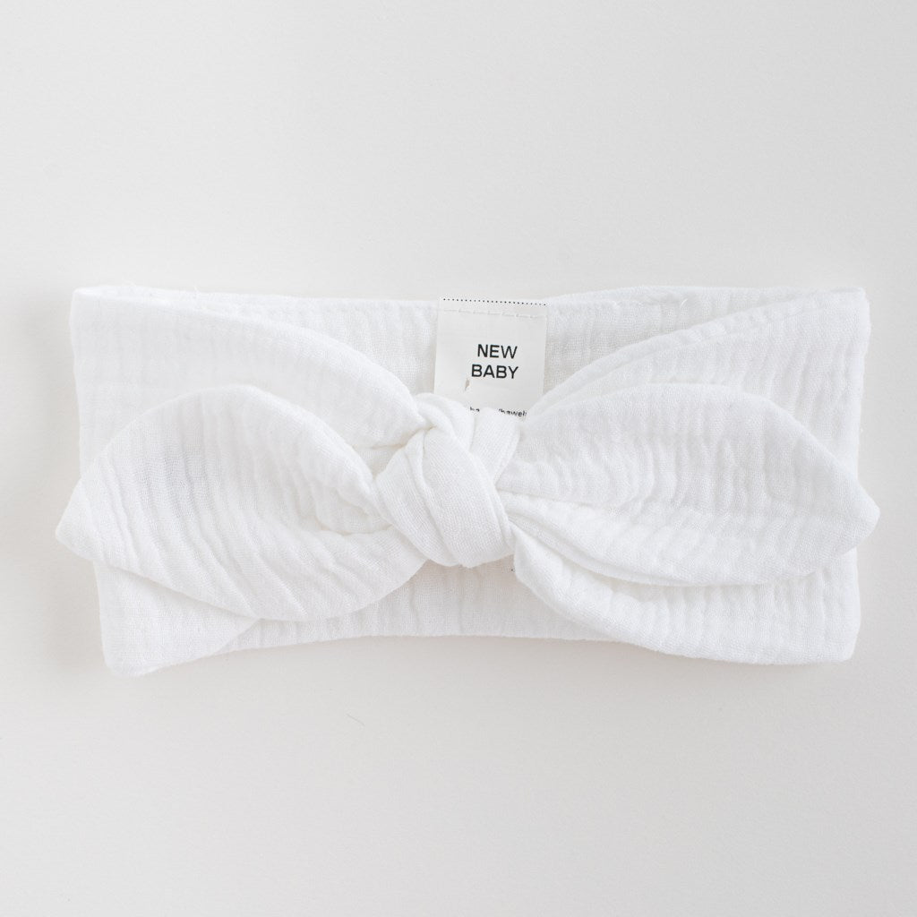 Baba muszlin fejpánt New Baby Elizabeth fehér