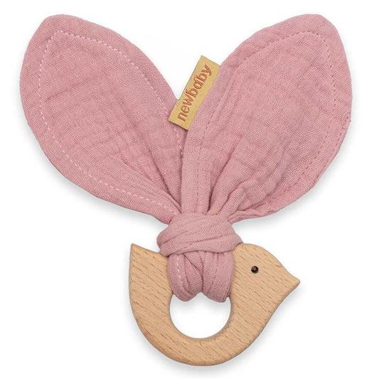 Baba rágóka madárral New Baby Bird pink