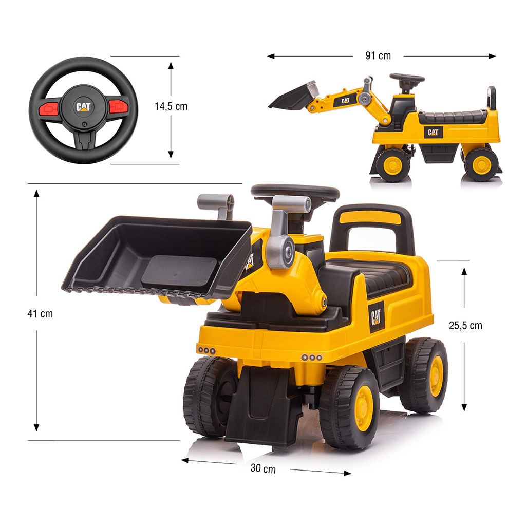 Gyermek zenélő bébitaxi rakodó CAT Milly Mally sárga