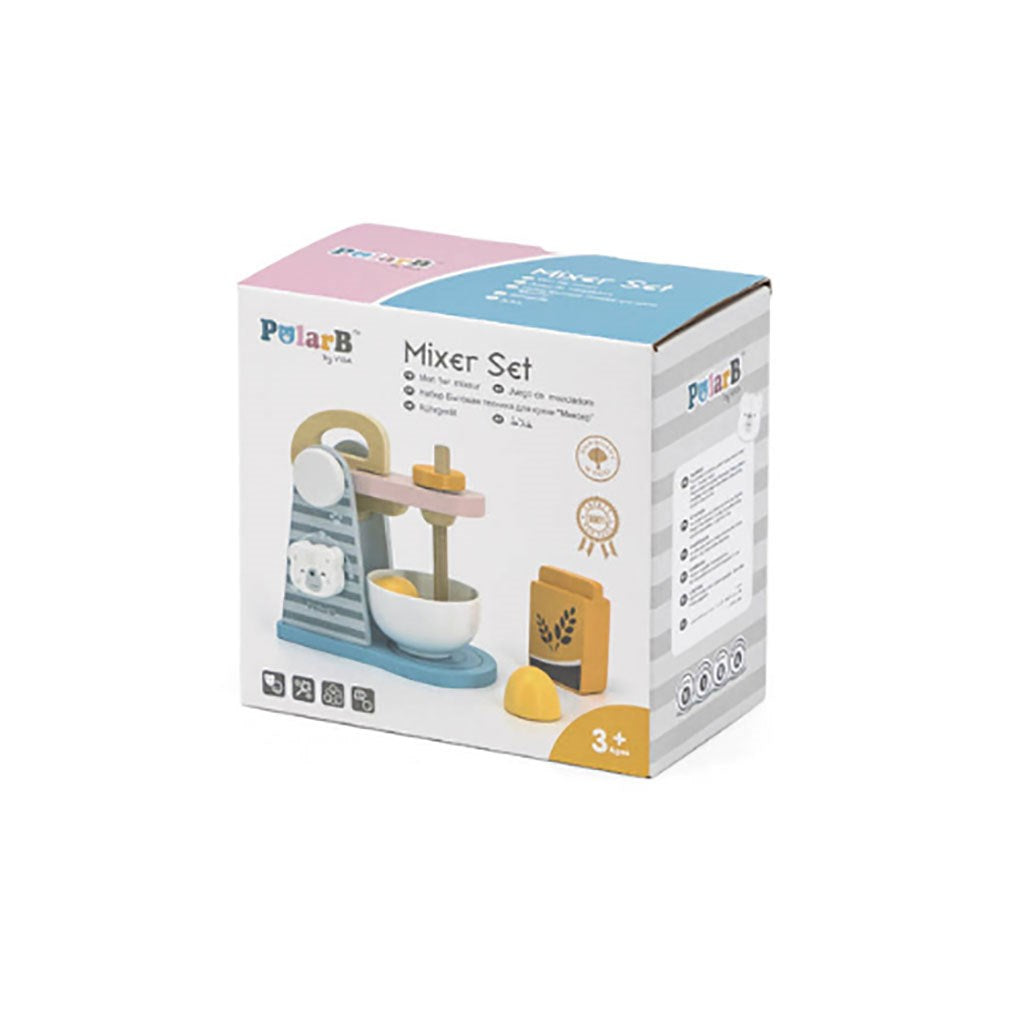 Fából készült keverő mackóval Viga