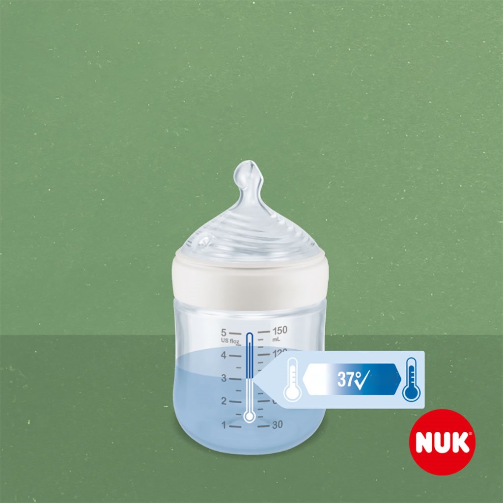 Baba tanuló itatópohár NUK for Nature hőmérséklet-jelzővel S barna