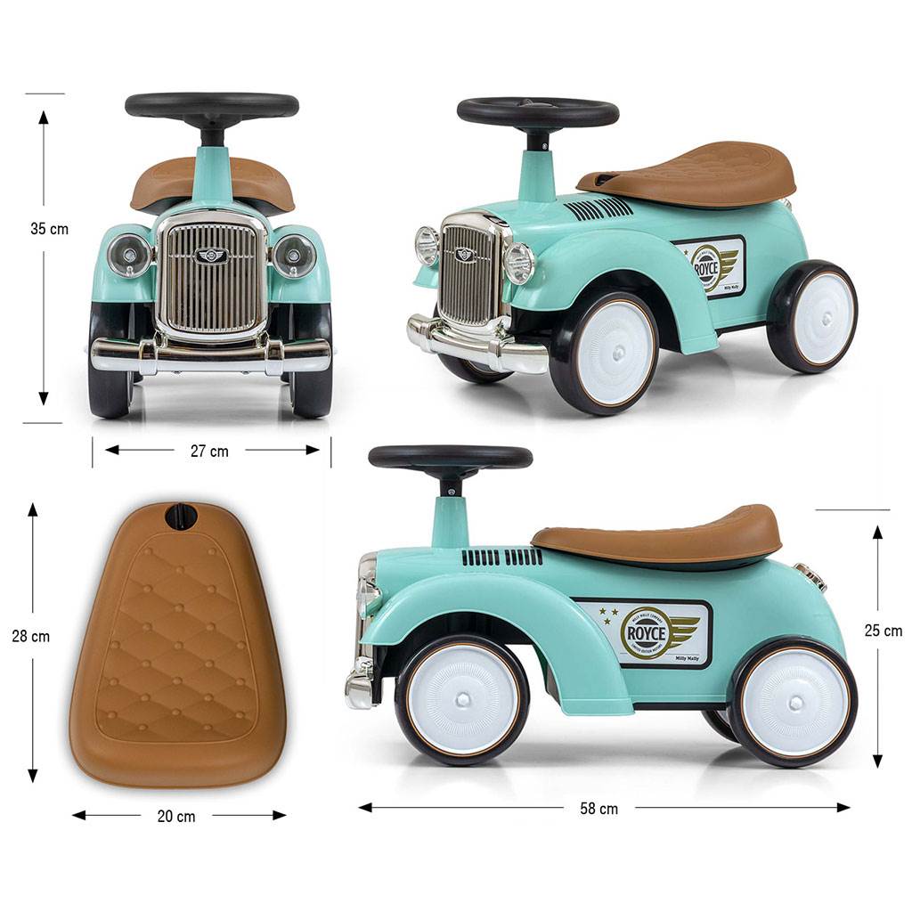 Zenélő bébitaxi Milly Mally Royce menta