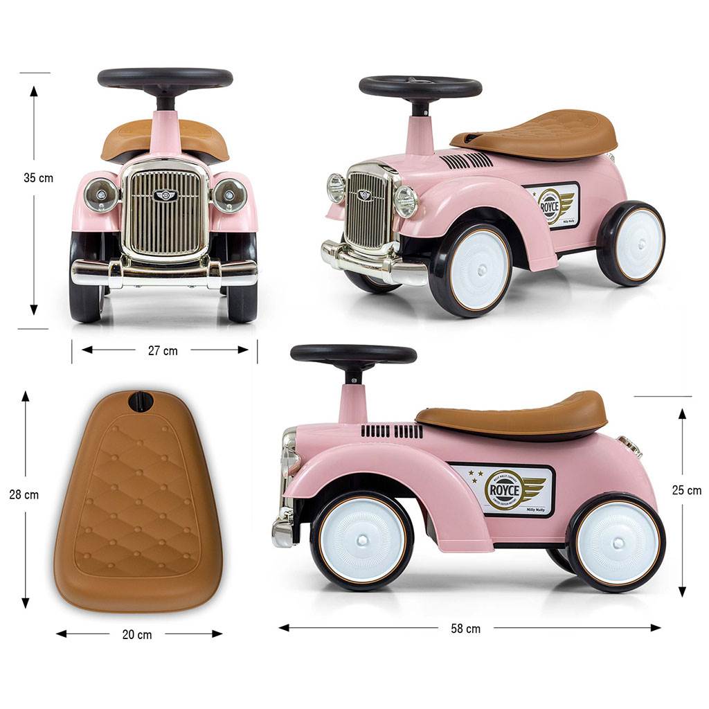 Zenélő bébitaxi Milly Mally Royce rózsaszín
