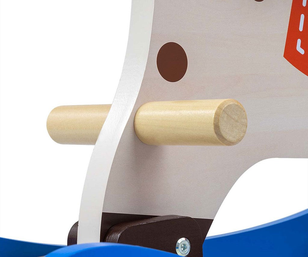 Fából készült hintaló háttámlával Milly Mally Lucky 12 kék-piros