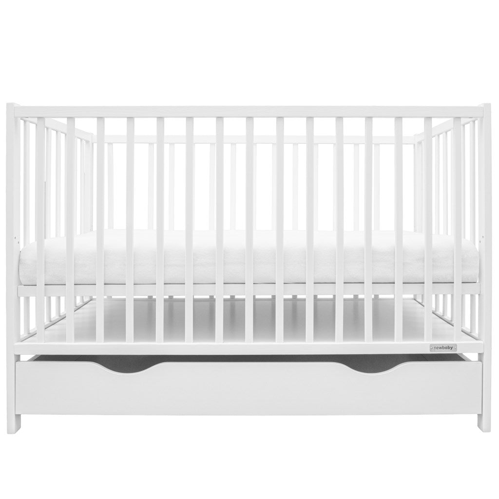 Gyerek kiságy fiókkal New Baby BASIC fehér