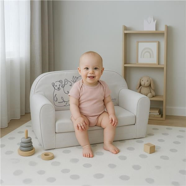 Gyermek kanapéágy New Baby Lion Family light grey