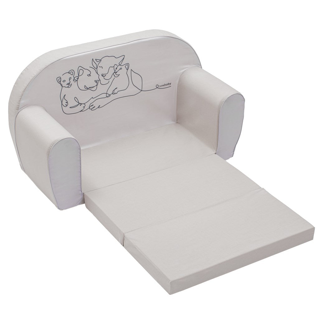 Gyermek kanapéágy New Baby Lion Family light grey