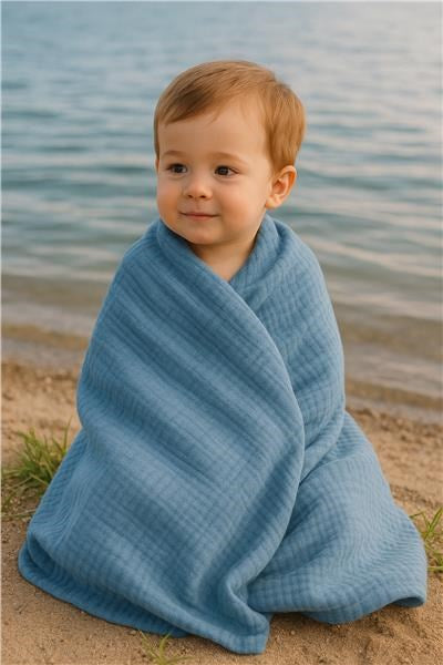 Muszlin gyermek pléd New Baby 70x100 cm kék