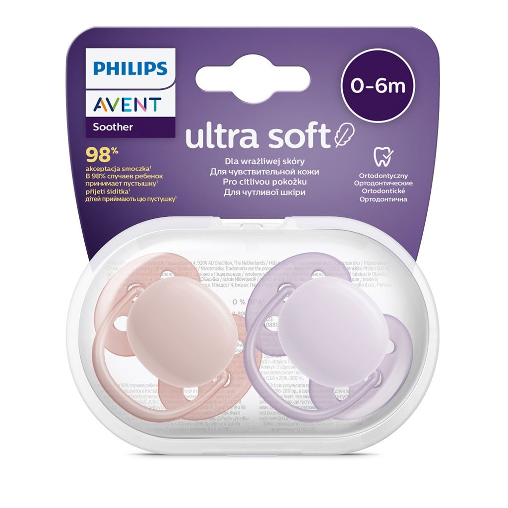 Baba cumi Ultrasoft Premium Avent 0 - 6 hónap 2 darab lány
