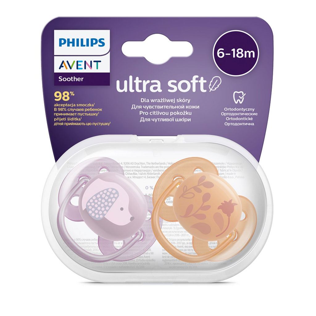 Baba cumi Ultrasoft Premium Avent állatok 6-18 hónap 2 darab lány