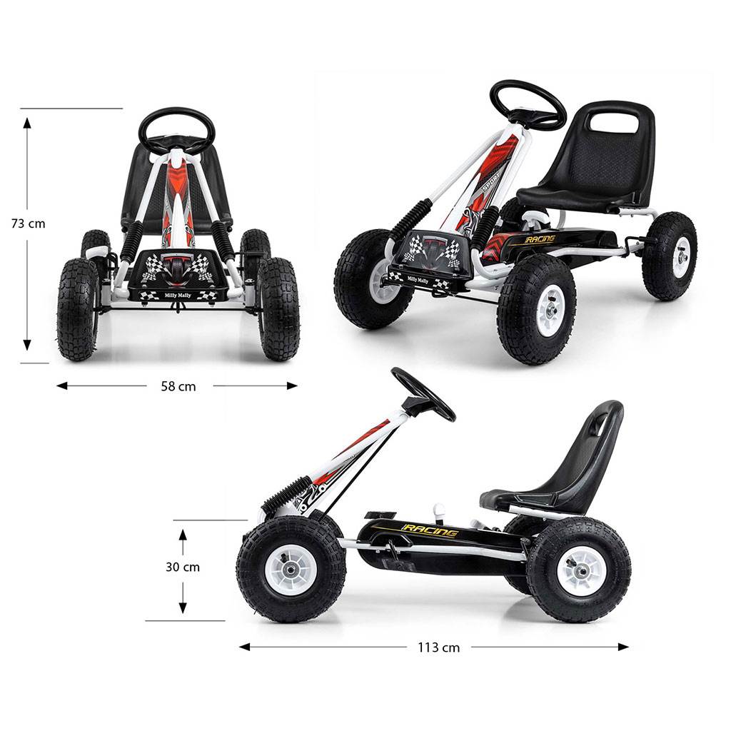Go-kart Milly Mally Thor pedálos gyerek gokart fehér