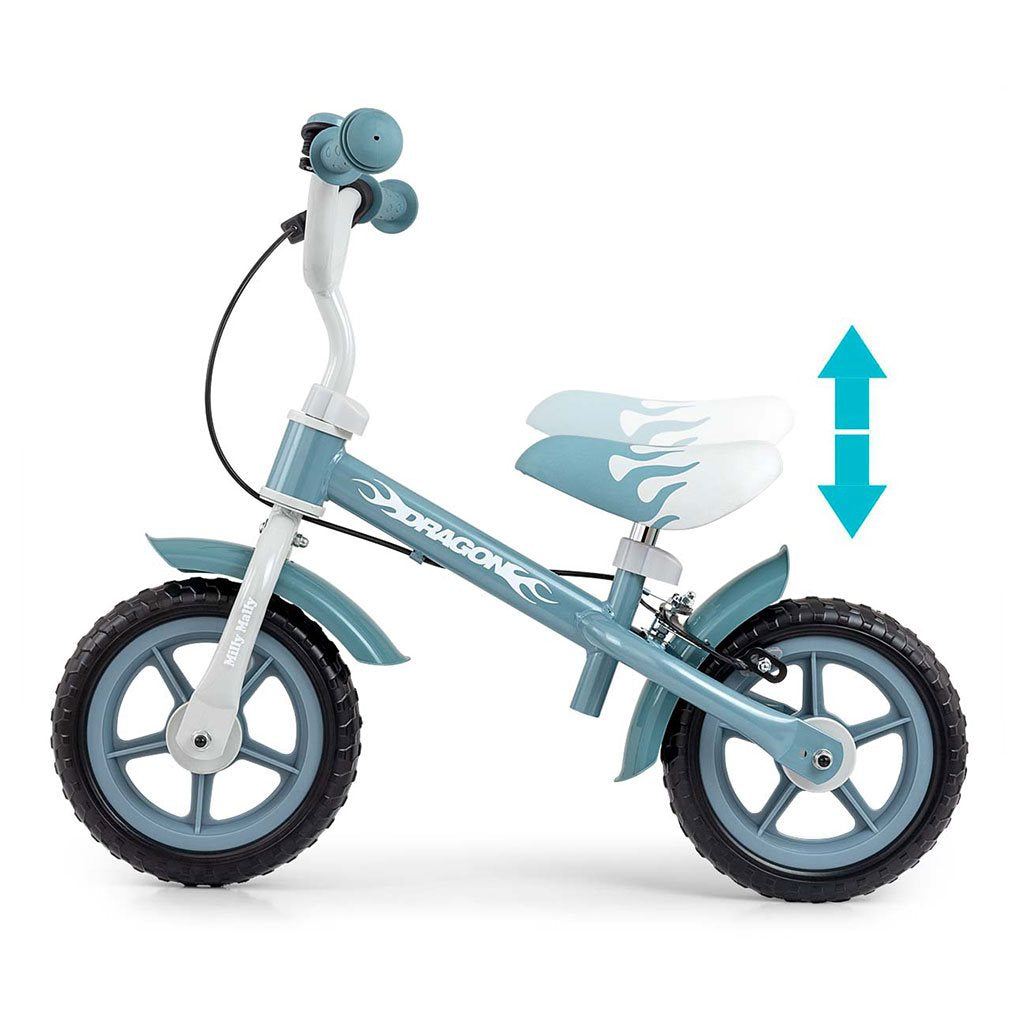 Gyerek futóbicikli Milly Mally Dragon fékkel Denim