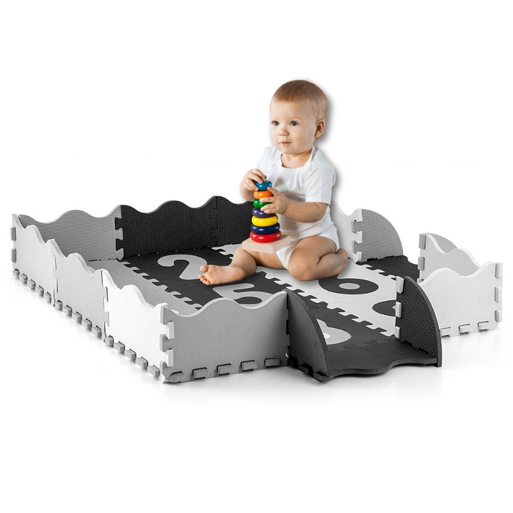 Habszivacs puzzle szőnyeg Milly Mally Jolly 3x3 Digits Grey