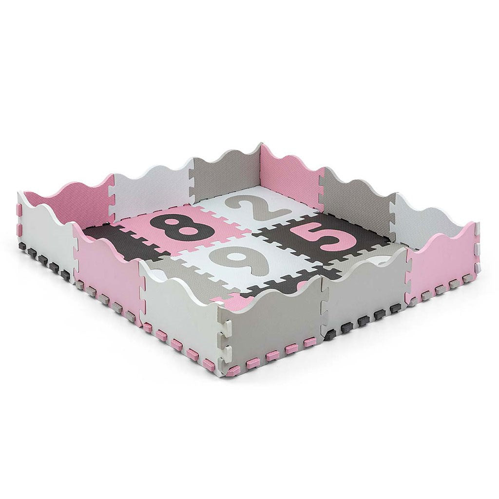 Habszivacs puzzle szőnyeg Milly Mally Jolly 3x3 Digits Pink Grey