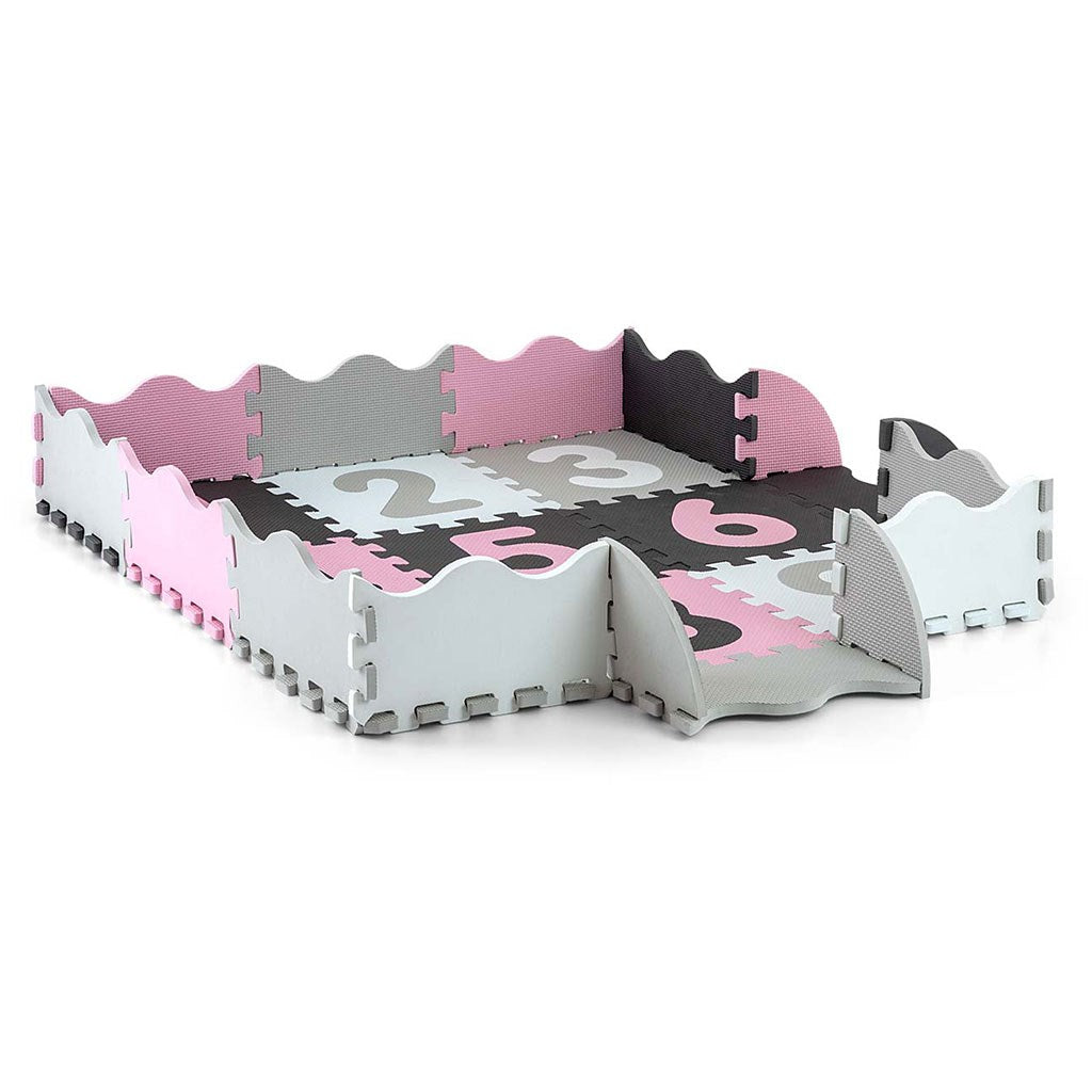 Habszivacs puzzle szőnyeg Milly Mally Jolly 3x3 Digits Pink Grey