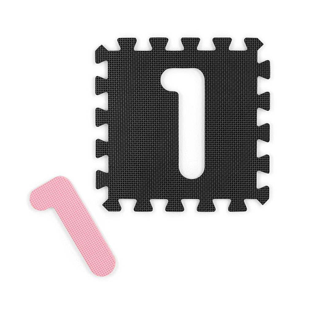 Habszivacs puzzle szőnyeg Milly Mally Jolly 3x3 Digits Pink Grey