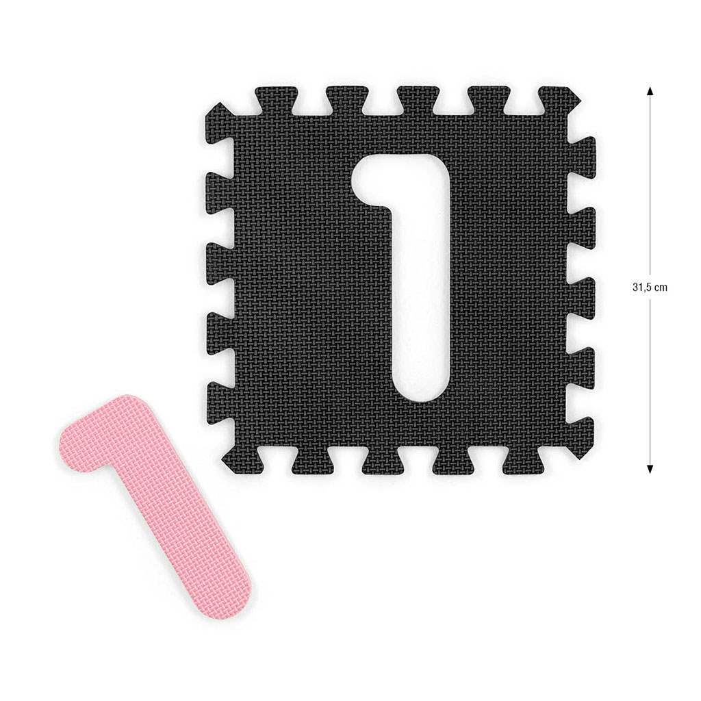 Habszivacs puzzle szőnyeg Milly Mally Jolly 3x3 Digits Pink Grey