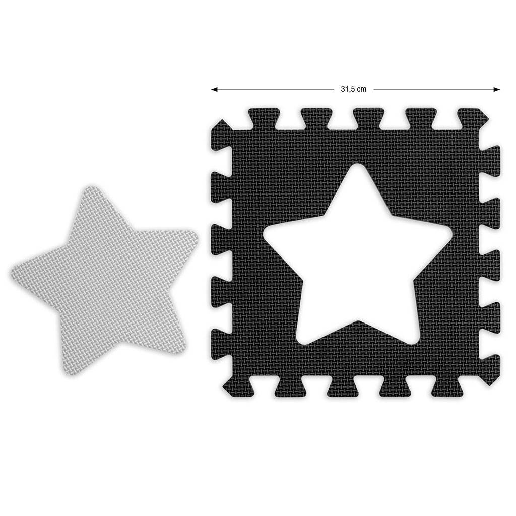 Habszivacs puzzle szőnyeg Milly Mally Jolly 3x3 Shapes Grey