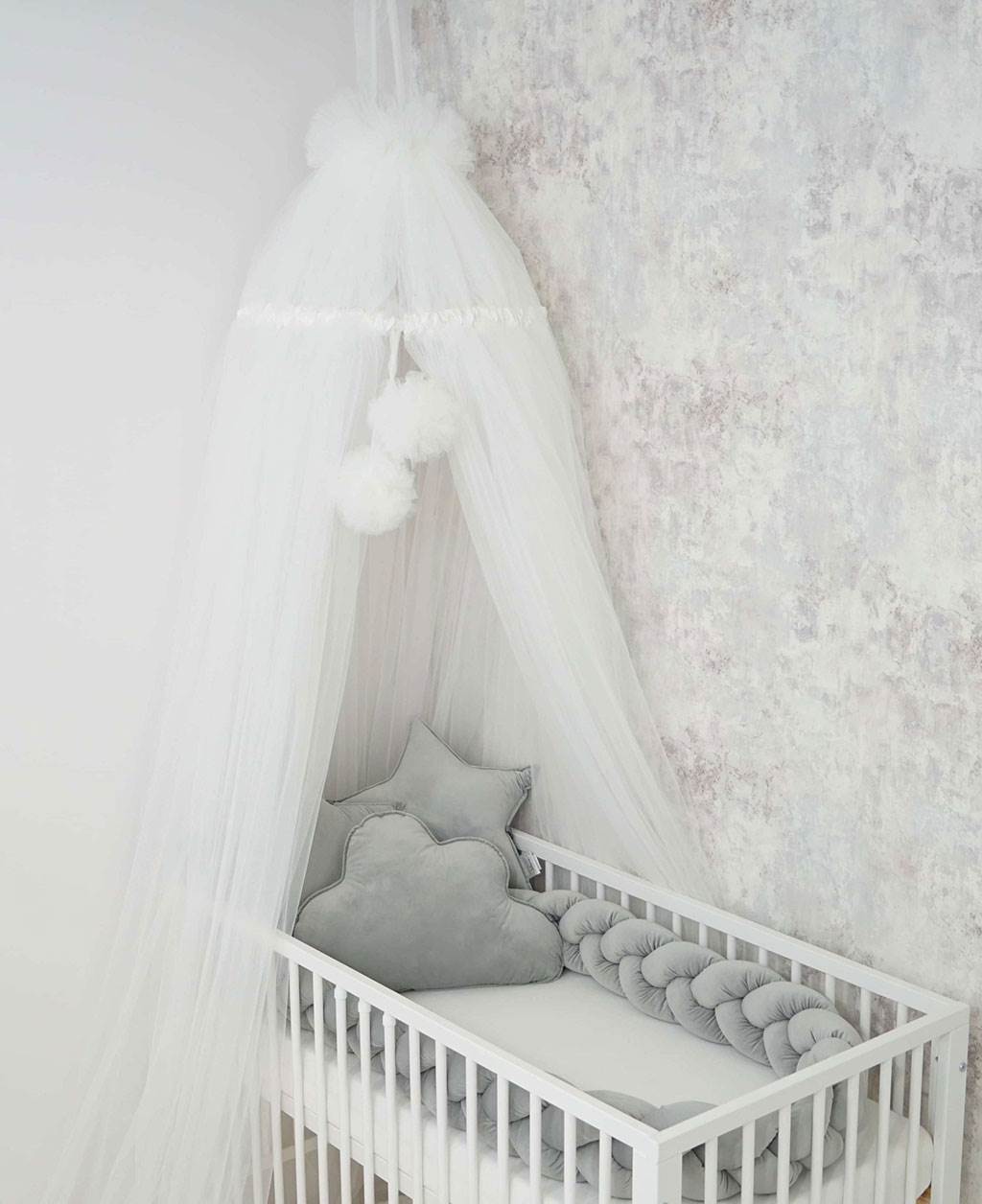 Függő luxus baldachin pomponokkal Belisima ecru