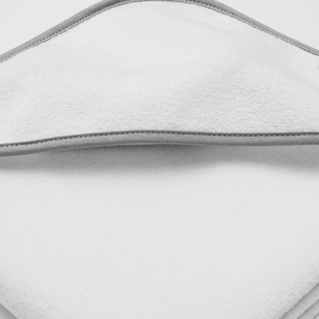 Gyermek frottír törölköző és kapucnival New Baby BASIC 80x80 fehér-szürke