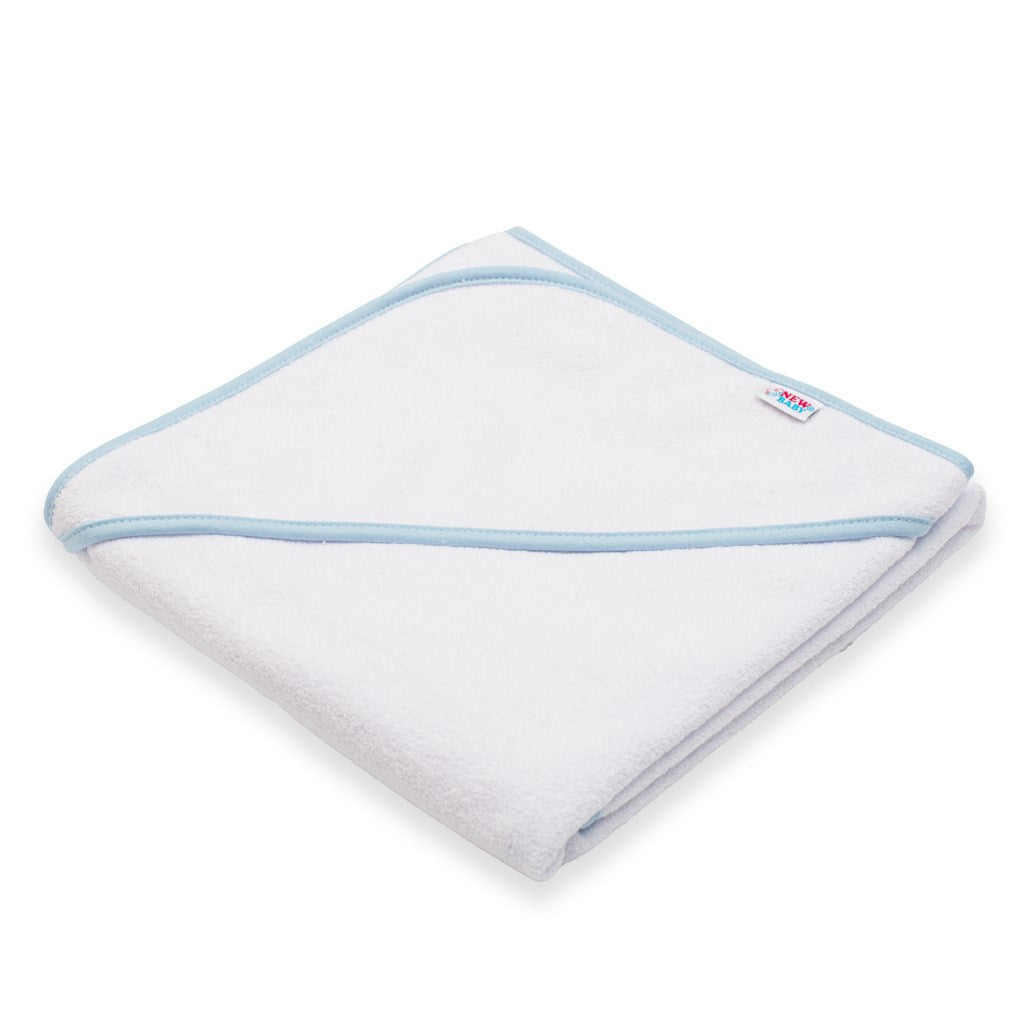 Gyermek frottír törölköző és kapucnival New Baby BASIC 80x80 fehér-kék