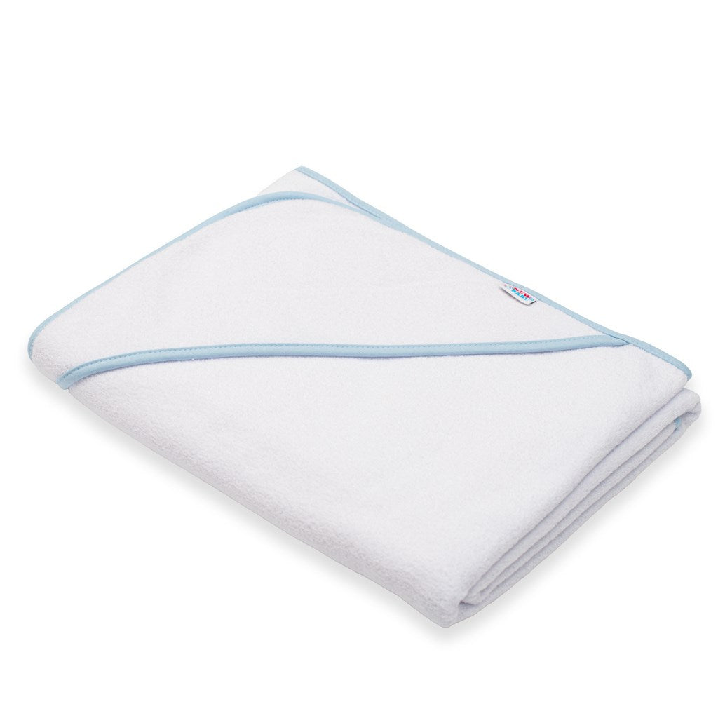 Gyermek frottír törölköző és kapucnival New Baby BASIC 100x100 fehér-kék