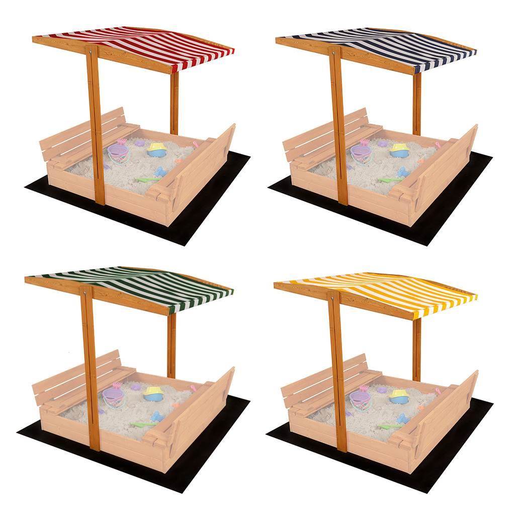 Tető a gyermek fa homokozóhoz Baby Mix 120x120 cm sárga-fehér