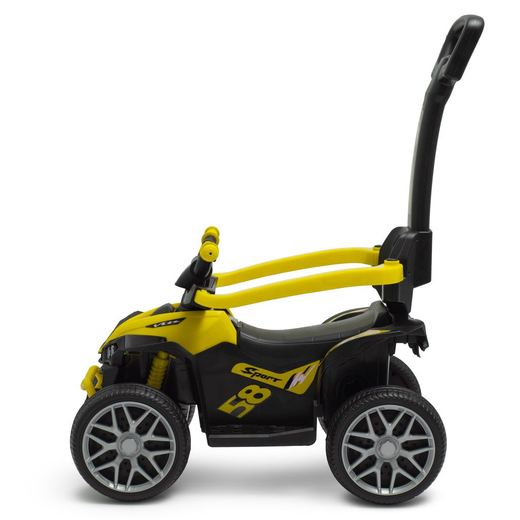 Bébitaxi tolókarral Baby Mix Mega Prime EVA sárga