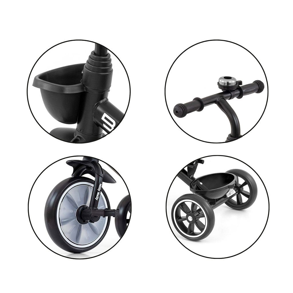 Gyerek háromkerekű bicikli Milly Mally Bobby Black