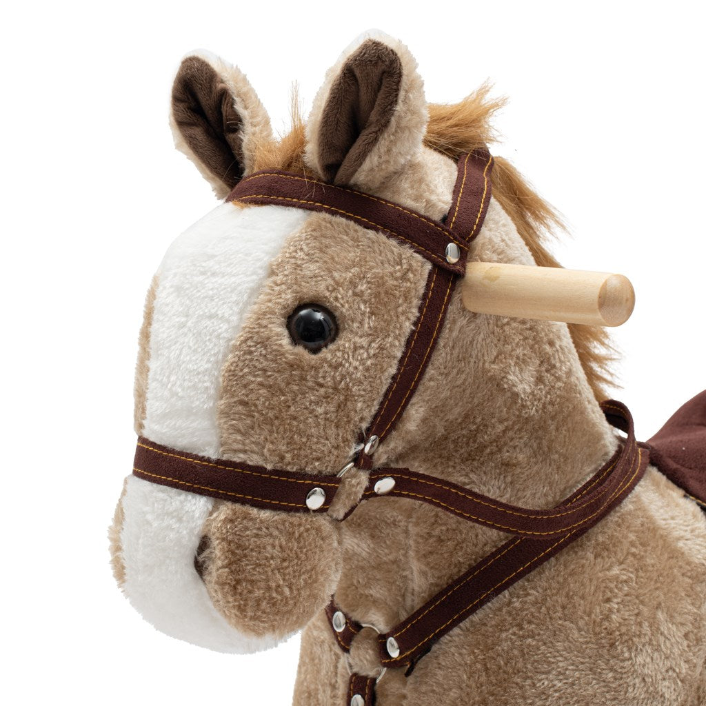 Hintaló dallammal és kerekekkel, Baby Mix, barna