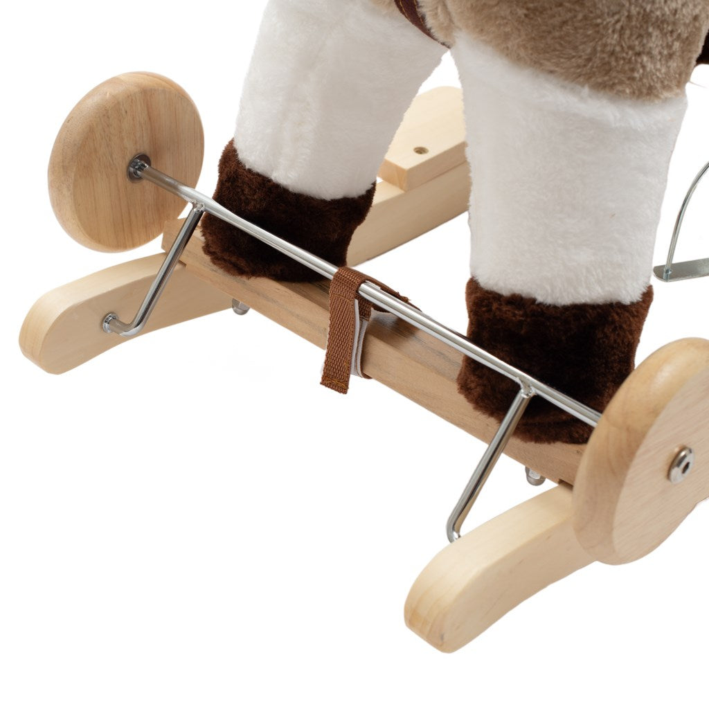 Hintaló dallammal és kerekekkel, Baby Mix, barna