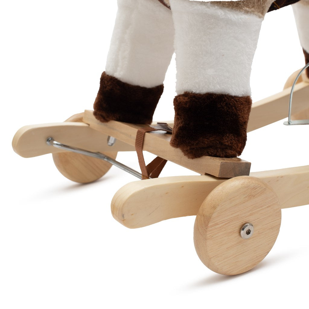 Hintaló dallammal és kerekekkel, Baby Mix, barna