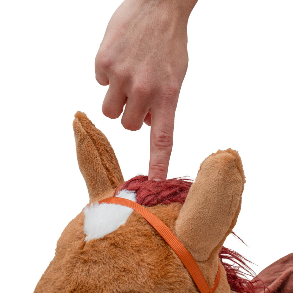 Plüss felfújható ugráló ló hangokkal Baby Mix barna