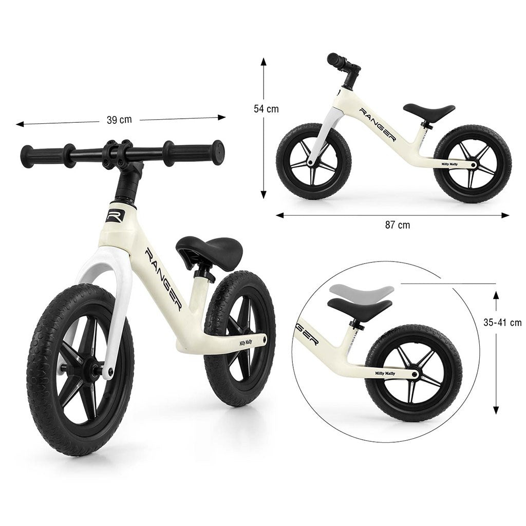 Gyerek futóbicikli Milly Mally Ranger Flash White