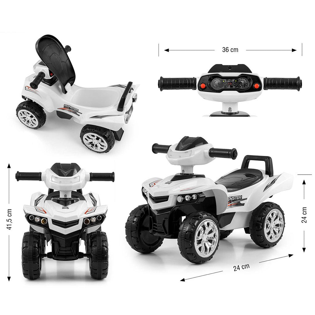 Gyerek négykerekű jármű Milly Mally Monster White