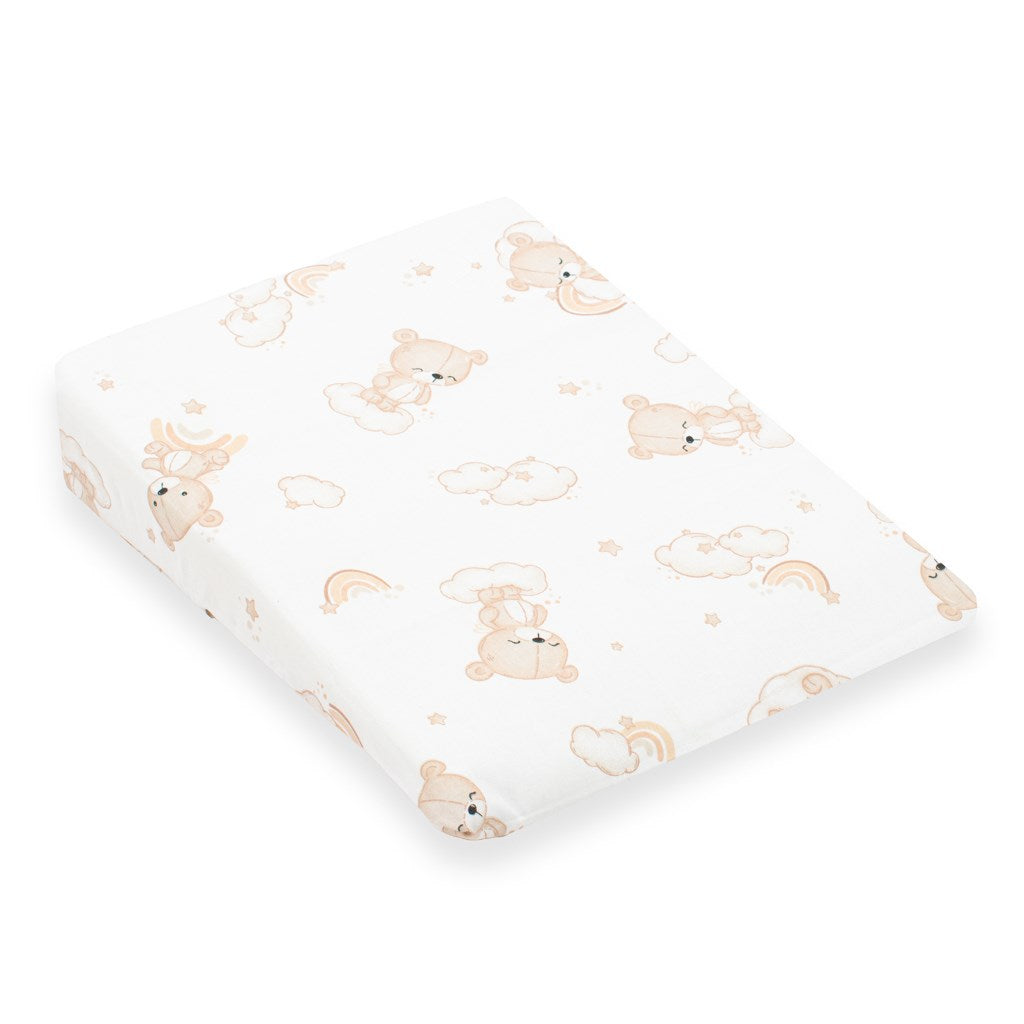 Baba párna huzat- ék alakú New Baby BASIC fehér 30x37 cm bear beige