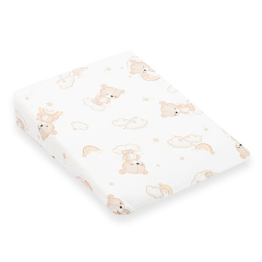 Baba párna huzat- ék alakú New Baby BASIC fehér 30x37 cm bear beige