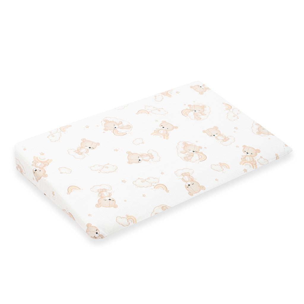 Baba párna huzat- ék alakú New Baby BASIC fehér 59x37cm bear beige