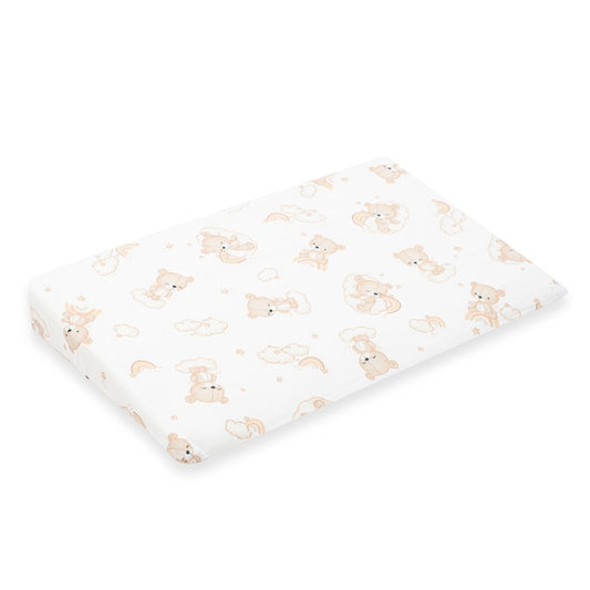 Baba párna huzat- ék alakú New Baby BASIC fehér 59x37cm bear beige