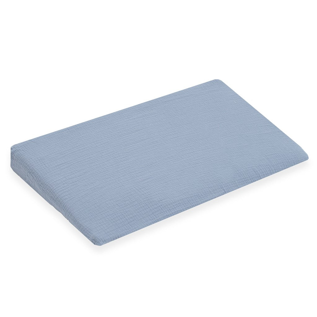 Muszelin Baba párna huzat- ék alakú New Baby STANDARD 59x37cm  blue
