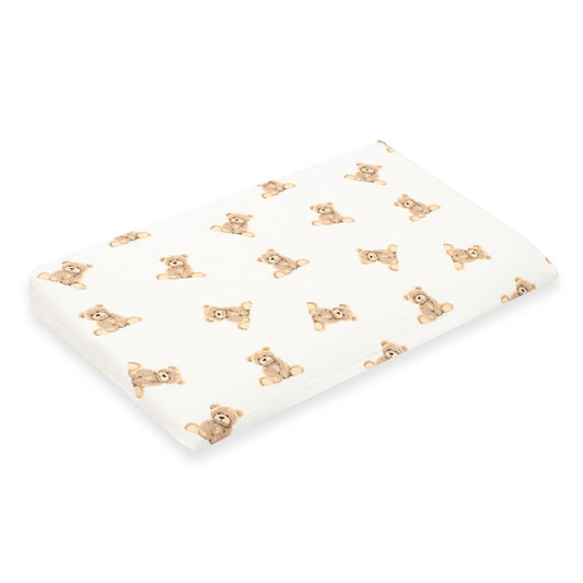 Muszelin Baba párna huzat- ék alakú New Baby STANDARD 30x37 cm bear